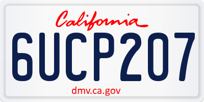 CA license plate 6UCP207