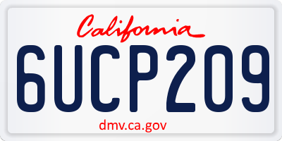 CA license plate 6UCP209
