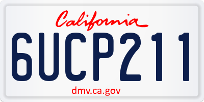 CA license plate 6UCP211
