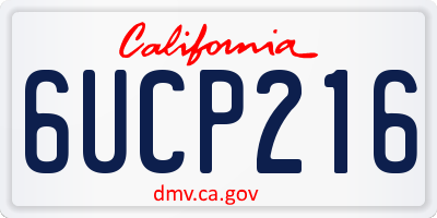 CA license plate 6UCP216