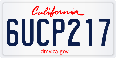 CA license plate 6UCP217