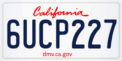 CA license plate 6UCP227