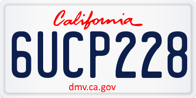 CA license plate 6UCP228