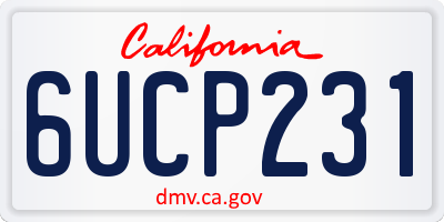 CA license plate 6UCP231