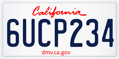 CA license plate 6UCP234