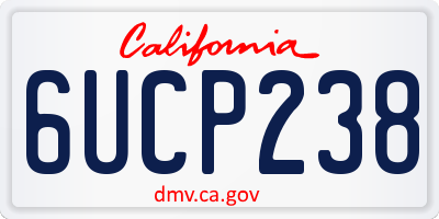CA license plate 6UCP238