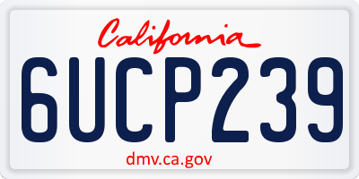 CA license plate 6UCP239