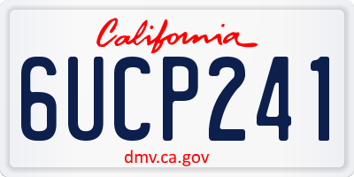 CA license plate 6UCP241