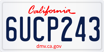 CA license plate 6UCP243