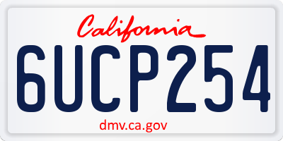 CA license plate 6UCP254