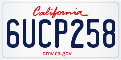CA license plate 6UCP258