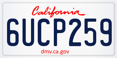 CA license plate 6UCP259