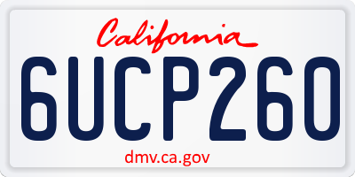 CA license plate 6UCP260