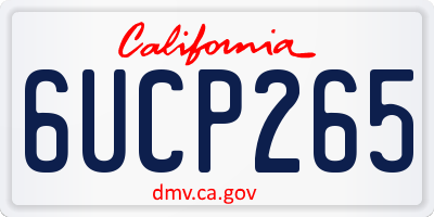 CA license plate 6UCP265