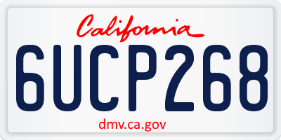 CA license plate 6UCP268