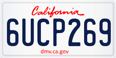 CA license plate 6UCP269