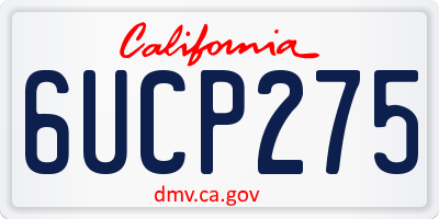 CA license plate 6UCP275