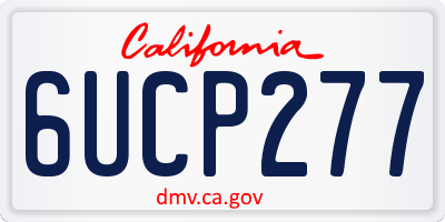 CA license plate 6UCP277