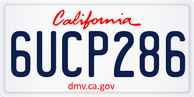 CA license plate 6UCP286