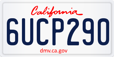 CA license plate 6UCP290