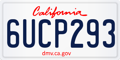 CA license plate 6UCP293