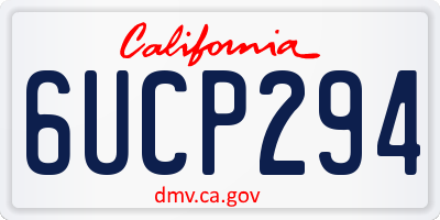 CA license plate 6UCP294