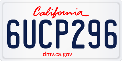 CA license plate 6UCP296