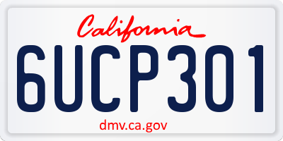 CA license plate 6UCP301