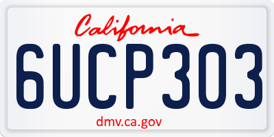 CA license plate 6UCP303