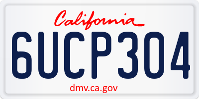 CA license plate 6UCP304