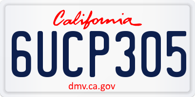 CA license plate 6UCP305