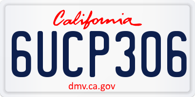 CA license plate 6UCP306