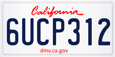 CA license plate 6UCP312