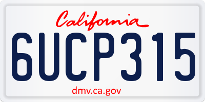CA license plate 6UCP315