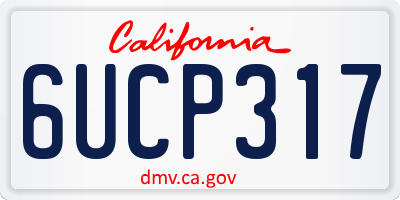 CA license plate 6UCP317
