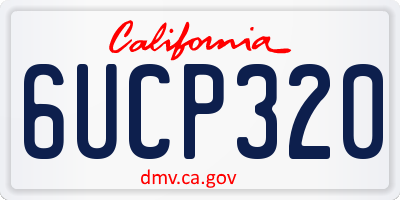 CA license plate 6UCP320