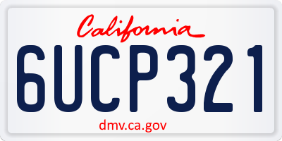 CA license plate 6UCP321