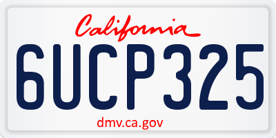 CA license plate 6UCP325