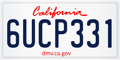 CA license plate 6UCP331