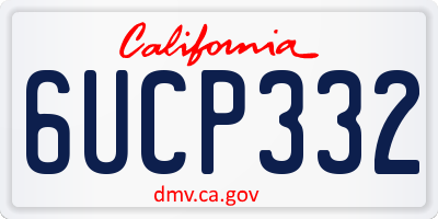 CA license plate 6UCP332