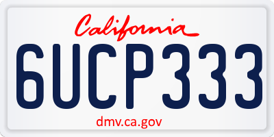 CA license plate 6UCP333