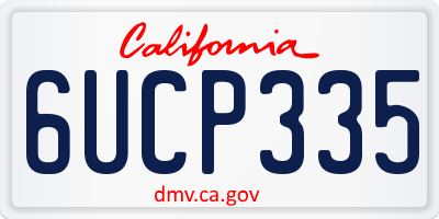CA license plate 6UCP335