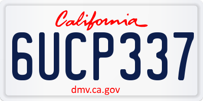 CA license plate 6UCP337