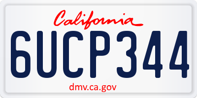 CA license plate 6UCP344