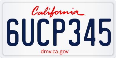 CA license plate 6UCP345
