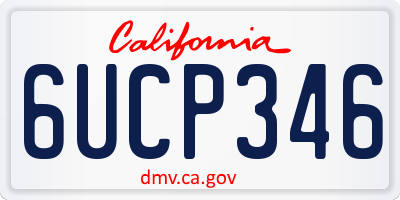 CA license plate 6UCP346