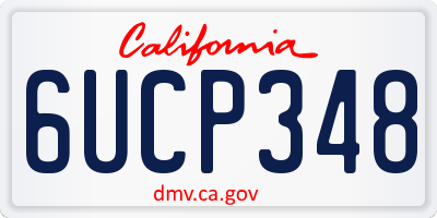 CA license plate 6UCP348