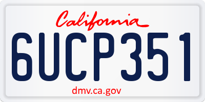 CA license plate 6UCP351