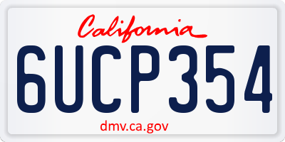 CA license plate 6UCP354
