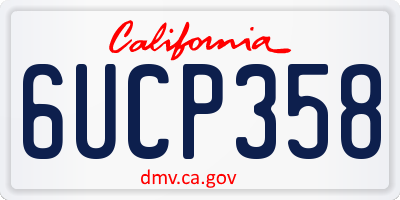 CA license plate 6UCP358